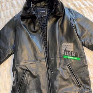 Marc New York Glossy Black Leather Jacket